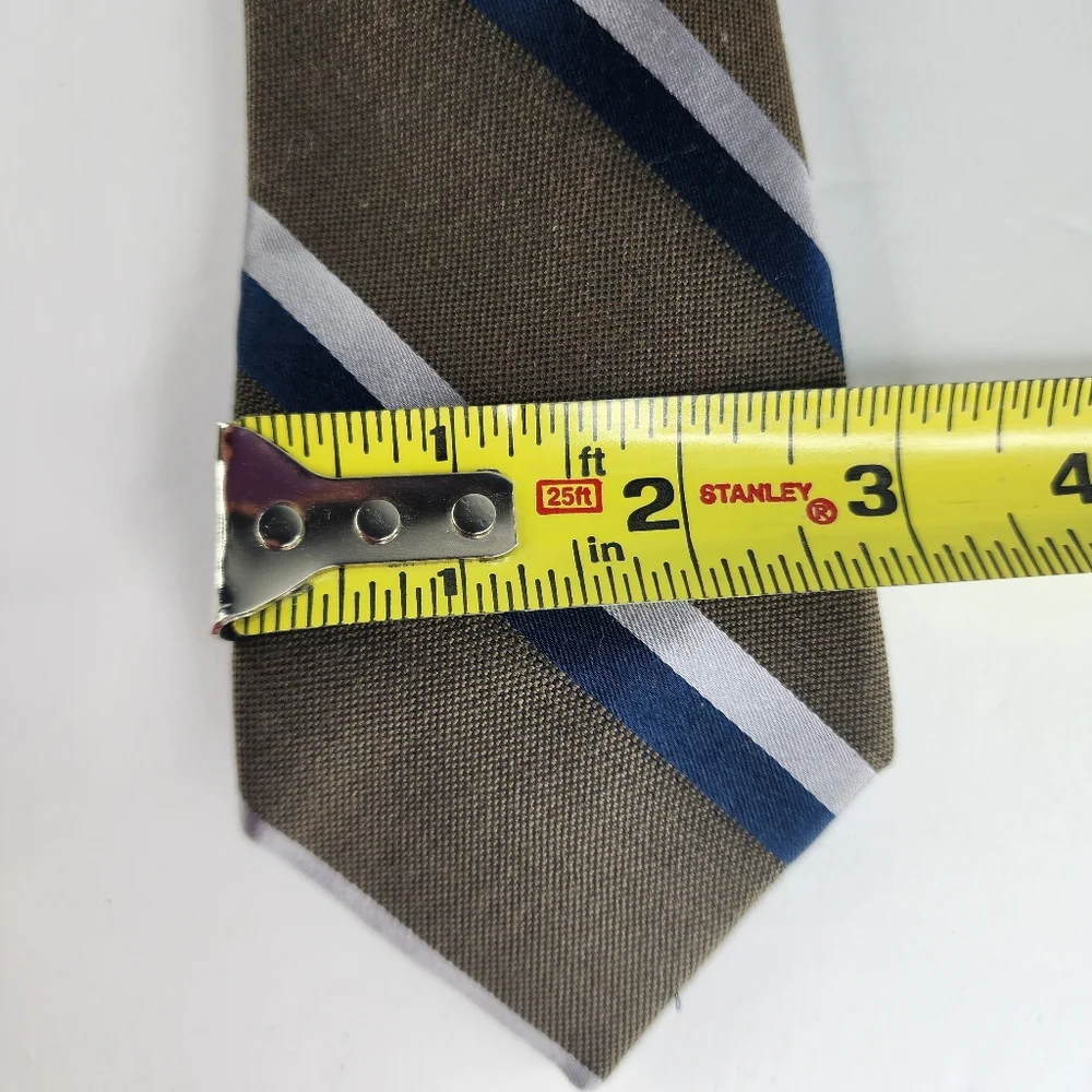 BLACK BROWN 1826 Brown & Blue Stripe Tie.